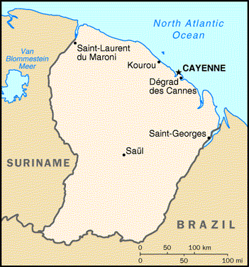 map french guiana